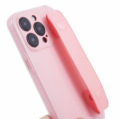 For iPhone 14 Pro Kickstand Case Glittery Soft TPU Phone Cover