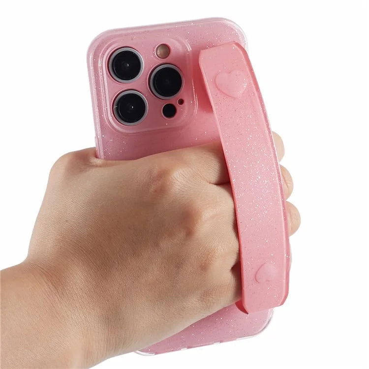 For iPhone 14 Pro Kickstand Case Glittery Soft TPU Phone Cover