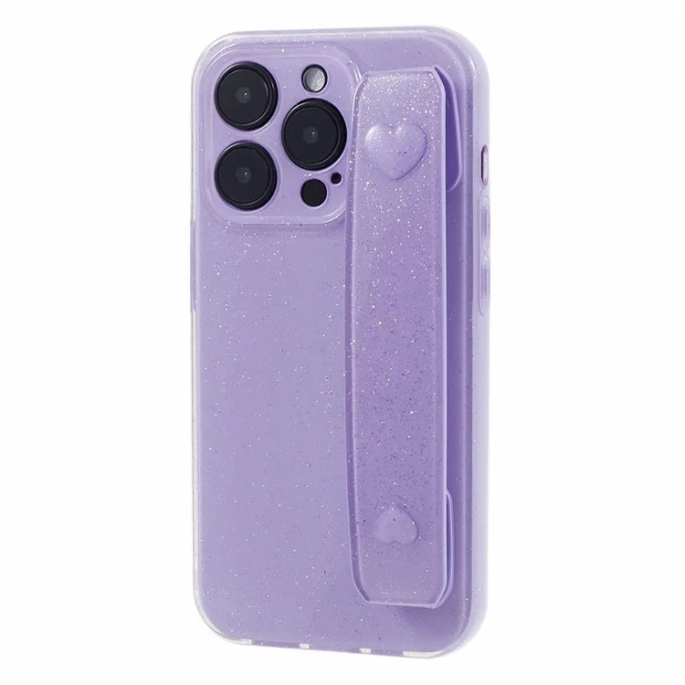For iPhone 14 Pro Kickstand Case Glittery Soft TPU Phone Cover