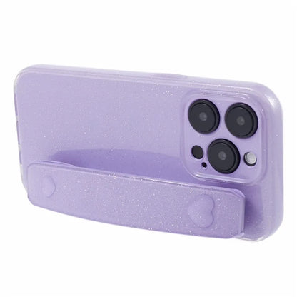 For iPhone 14 Pro Kickstand Case Glittery Soft TPU Phone Cover