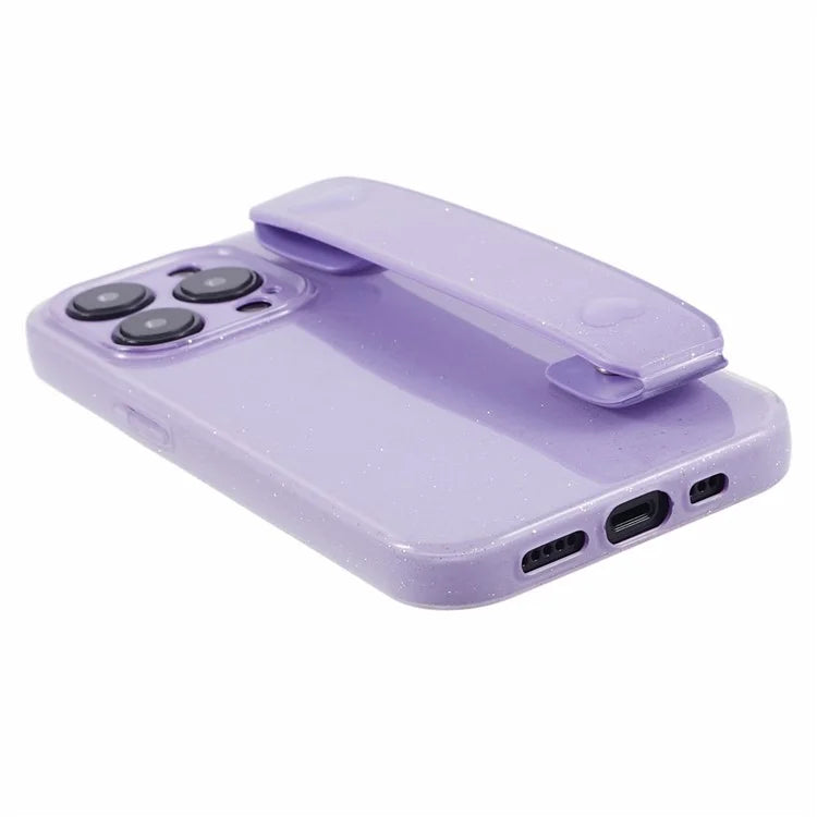 For iPhone 14 Pro Kickstand Case Glittery Soft TPU Phone Cover