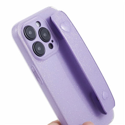 For iPhone 14 Pro Kickstand Case Glittery Soft TPU Phone Cover