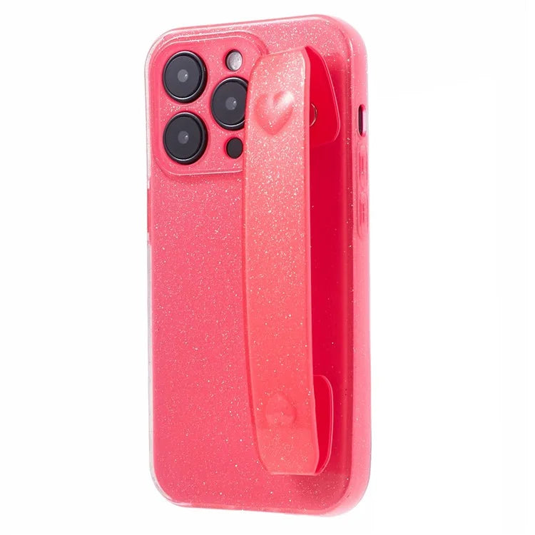 For iPhone 14 Pro Kickstand Case Glittery Soft TPU Phone Cover