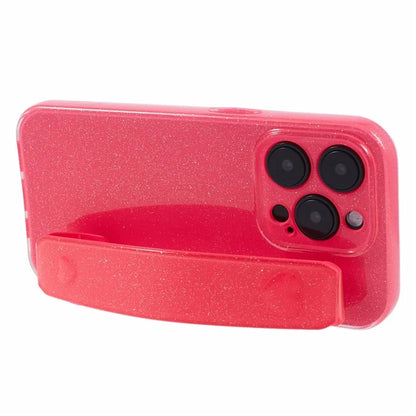 For iPhone 14 Pro Kickstand Case Glittery Soft TPU Phone Cover