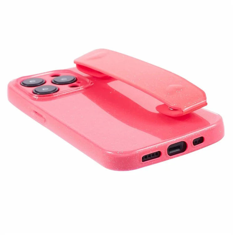 For iPhone 14 Pro Kickstand Case Glittery Soft TPU Phone Cover