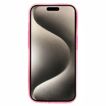For iPhone 15 Pro Max Case Wristband Glittery TPU Cover with Kickstand
