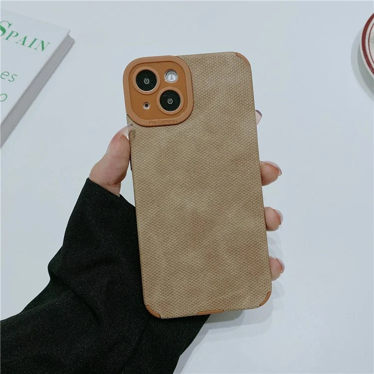 Morandi Style Cell Phone Cover for iPhone 13 Case TPU+PU Leather Shell