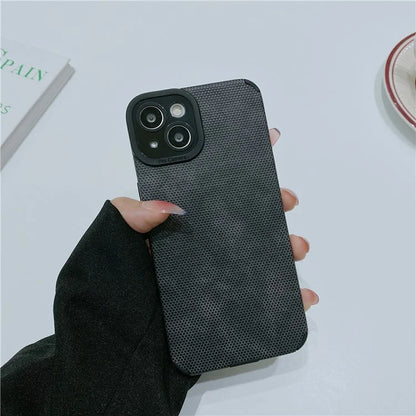 Morandi Style Cell Phone Cover for iPhone 13 Case TPU+PU Leather Shell