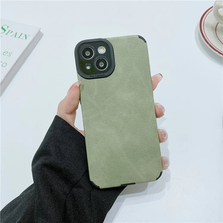 Morandi Style Cell Phone Cover for iPhone 13 Case TPU+PU Leather Shell