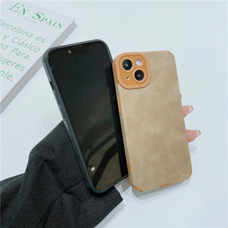 Morandi Style Cell Phone Cover for iPhone 13 Case TPU+PU Leather Shell