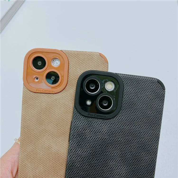Morandi Style Cell Phone Cover for iPhone 13 Case TPU+PU Leather Shell