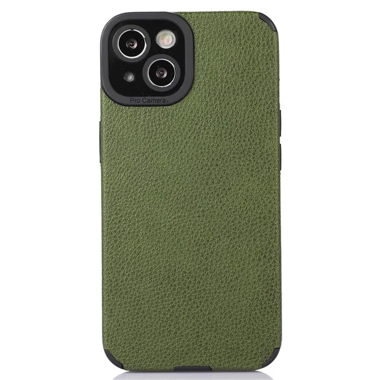 For iPhone 13 Case Anti-Scratch PU Leather + TPU Phone Back Cover