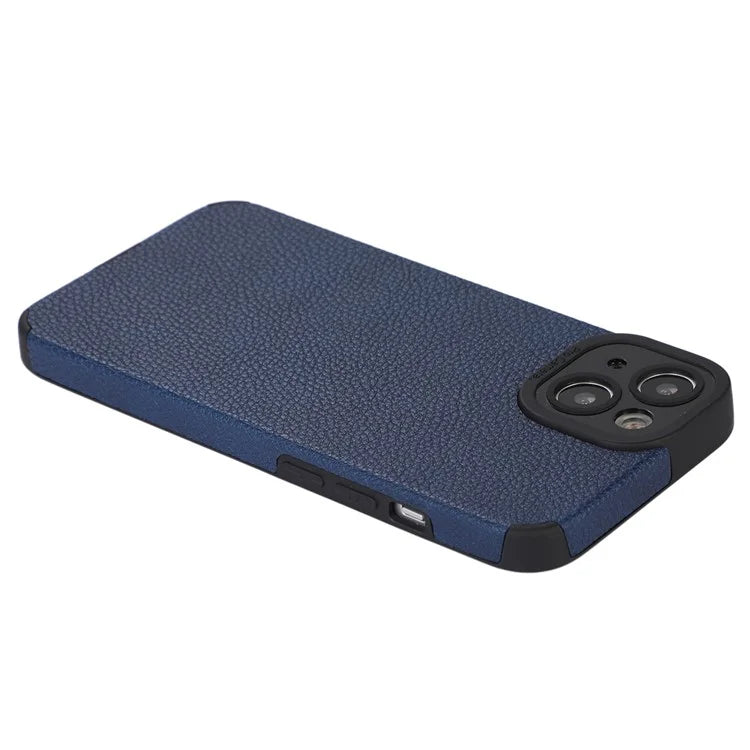 For iPhone 13 Case Anti-Scratch PU Leather + TPU Phone Back Cover