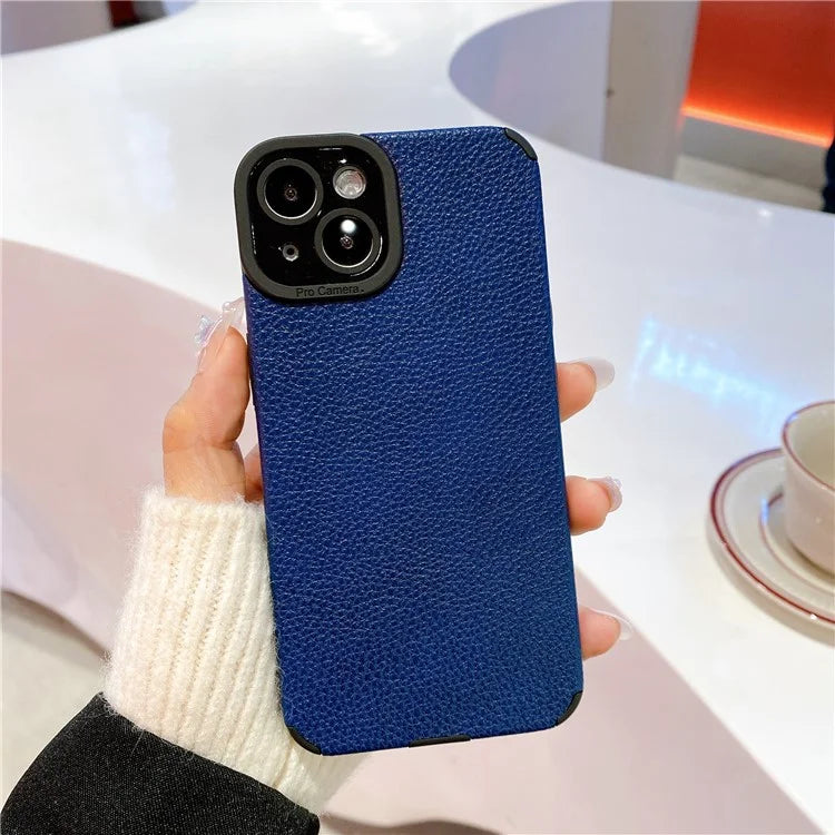 For iPhone 13 Case Anti-Scratch PU Leather + TPU Phone Back Cover