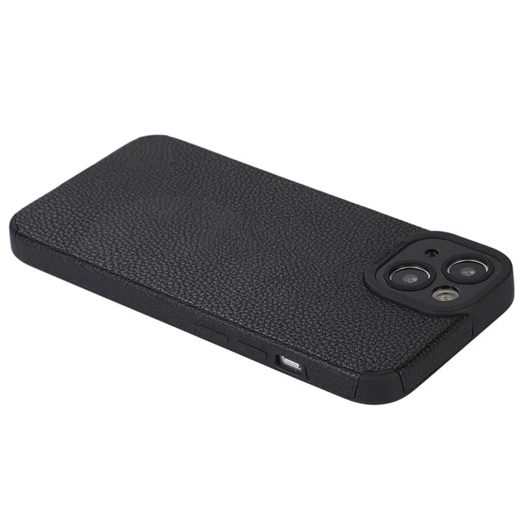 For iPhone 13 Case Anti-Scratch PU Leather + TPU Phone Back Cover