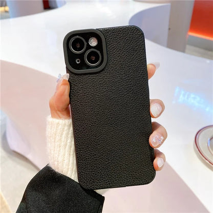 For iPhone 13 Case Anti-Scratch PU Leather + TPU Phone Back Cover