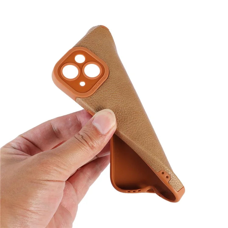 For iPhone 13 Case Anti-Scratch PU Leather + TPU Phone Back Cover
