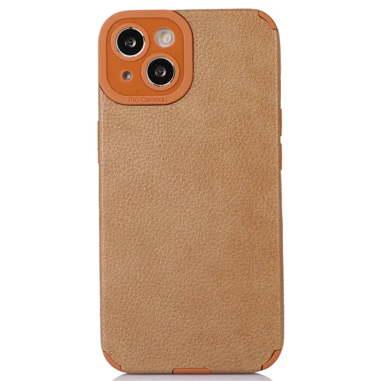 For iPhone 13 Case Anti-Scratch PU Leather + TPU Phone Back Cover