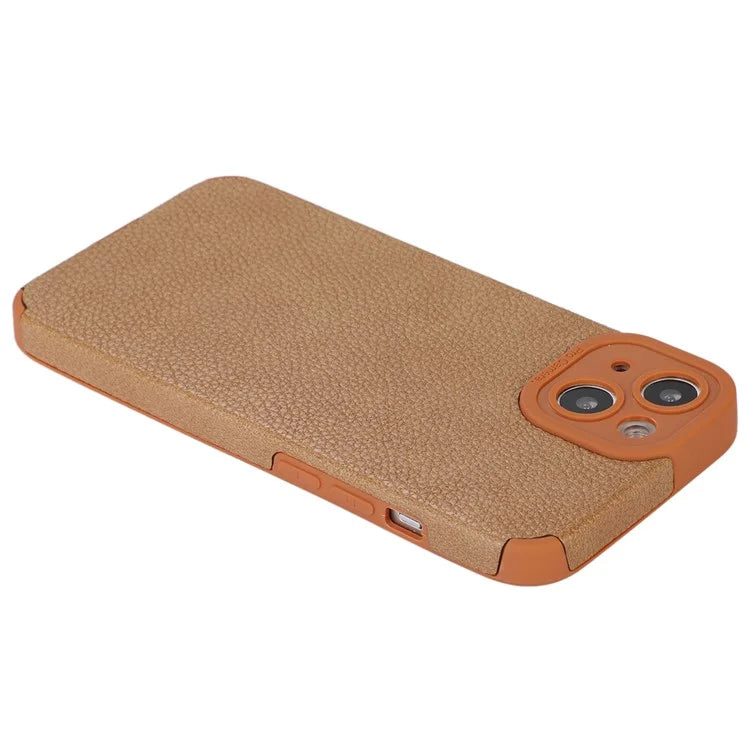 For iPhone 13 Case Anti-Scratch PU Leather + TPU Phone Back Cover