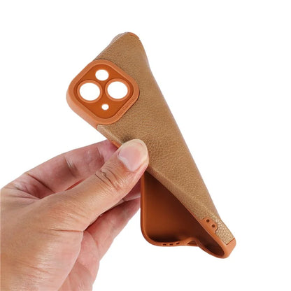 For iPhone 13 Case Anti-Scratch PU Leather + TPU Phone Back Cover