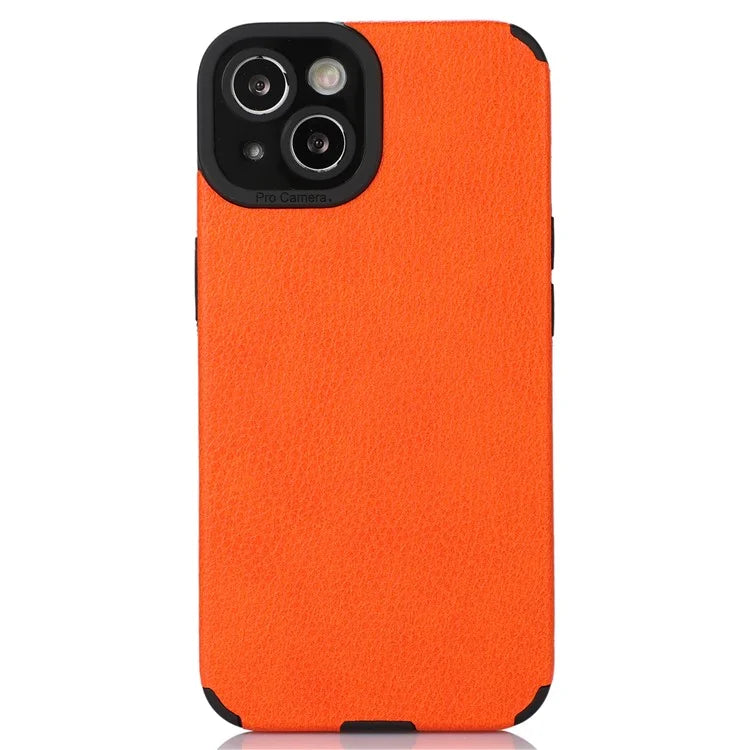 For iPhone 13 Case Anti-Scratch PU Leather + TPU Phone Back Cover