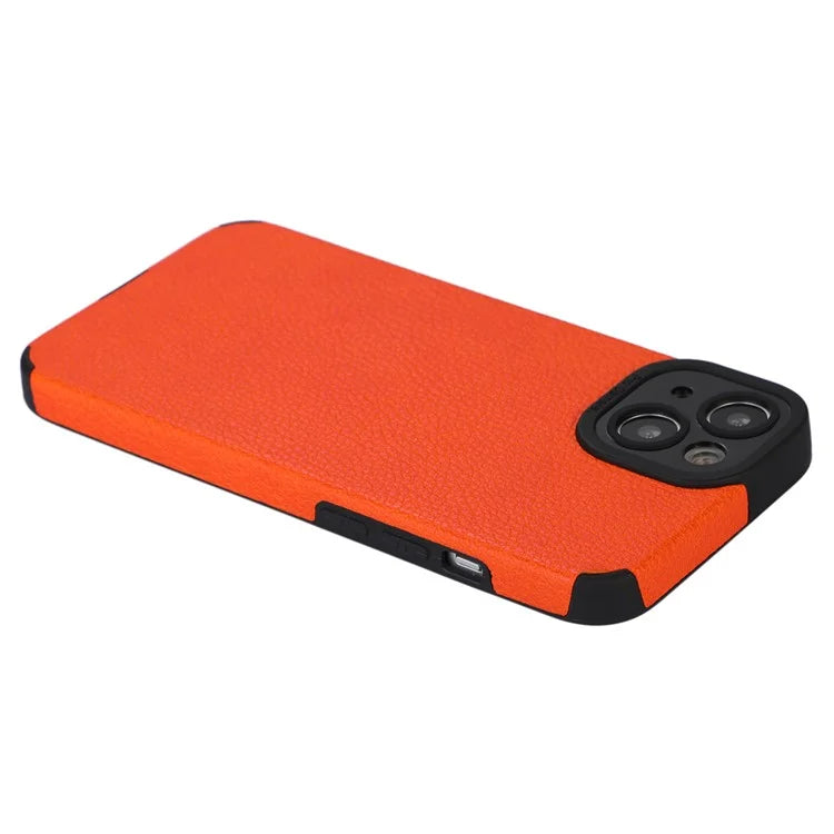 For iPhone 13 Case Anti-Scratch PU Leather + TPU Phone Back Cover
