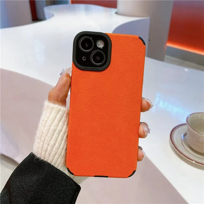 For iPhone 13 Case Anti-Scratch PU Leather + TPU Phone Back Cover