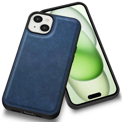 For iPhone 15 Plus Shockproof Case PU Leather+TPU+PC Phone Cover Retro Phone Shell