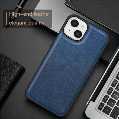 For iPhone 15 Plus Shockproof Case PU Leather+TPU+PC Phone Cover Retro Phone Shell