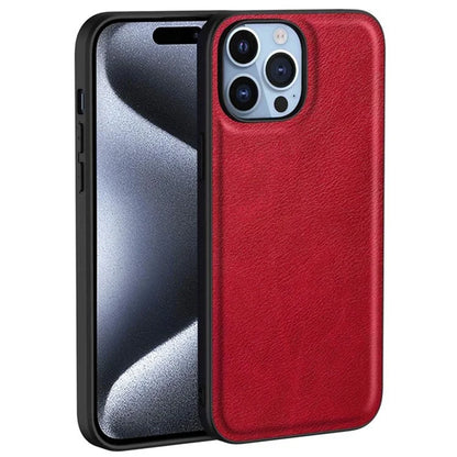 For iPhone 15 Pro Cell Phone Cover Retro PU Leather+TPU+PC Cell Phone Case