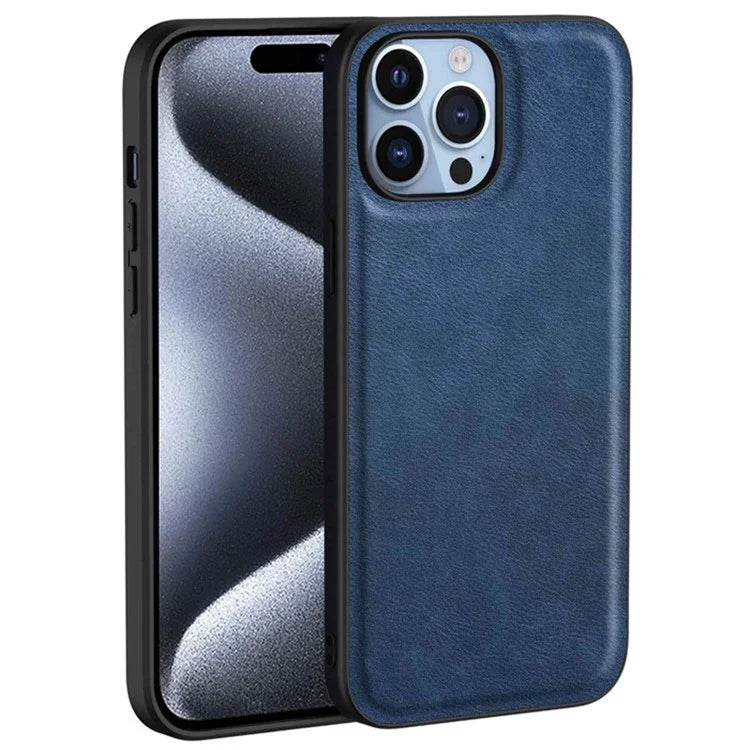 For iPhone 15 Pro Cell Phone Cover Retro PU Leather+TPU+PC Cell Phone Case