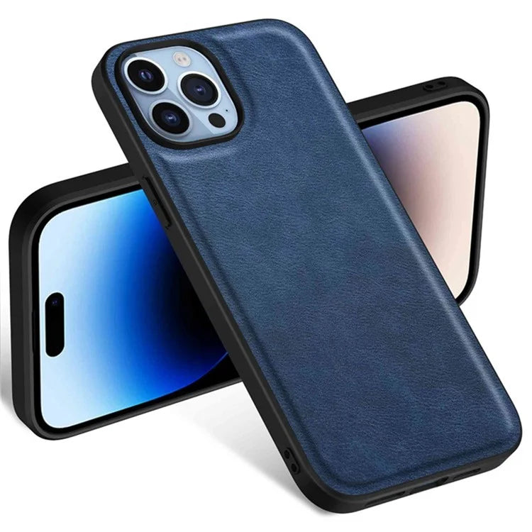 For iPhone 15 Pro Cell Phone Cover Retro PU Leather+TPU+PC Cell Phone Case