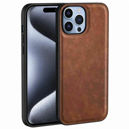 For iPhone 15 Pro Cell Phone Cover Retro PU Leather+TPU+PC Cell Phone Case