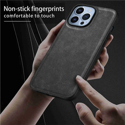 For iPhone 15 Pro Cell Phone Cover Retro PU Leather+TPU+PC Cell Phone Case