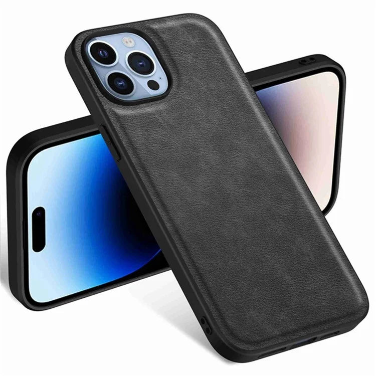 Phone Cover for iPhone 15 Pro Max Case PU Leather Coated TPU+PC Smartphone Shell