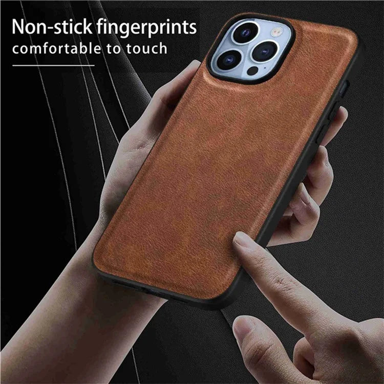 Phone Cover for iPhone 15 Pro Max Case PU Leather Coated TPU+PC Smartphone Shell