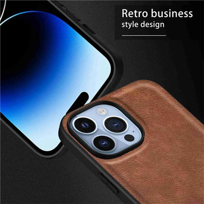 Phone Cover for iPhone 15 Pro Max Case PU Leather Coated TPU+PC Smartphone Shell