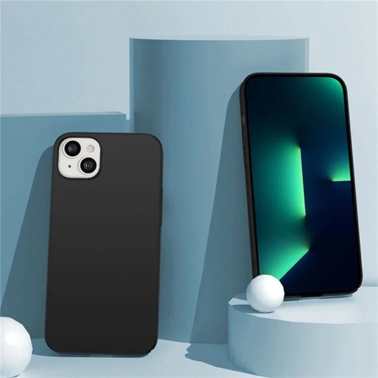 For iPhone 15 Plus Shockproof PC Case Solid Color Cell Phone Cover Shell
