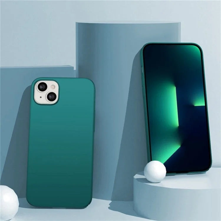 For iPhone 15 Plus Shockproof PC Case Solid Color Cell Phone Cover Shell