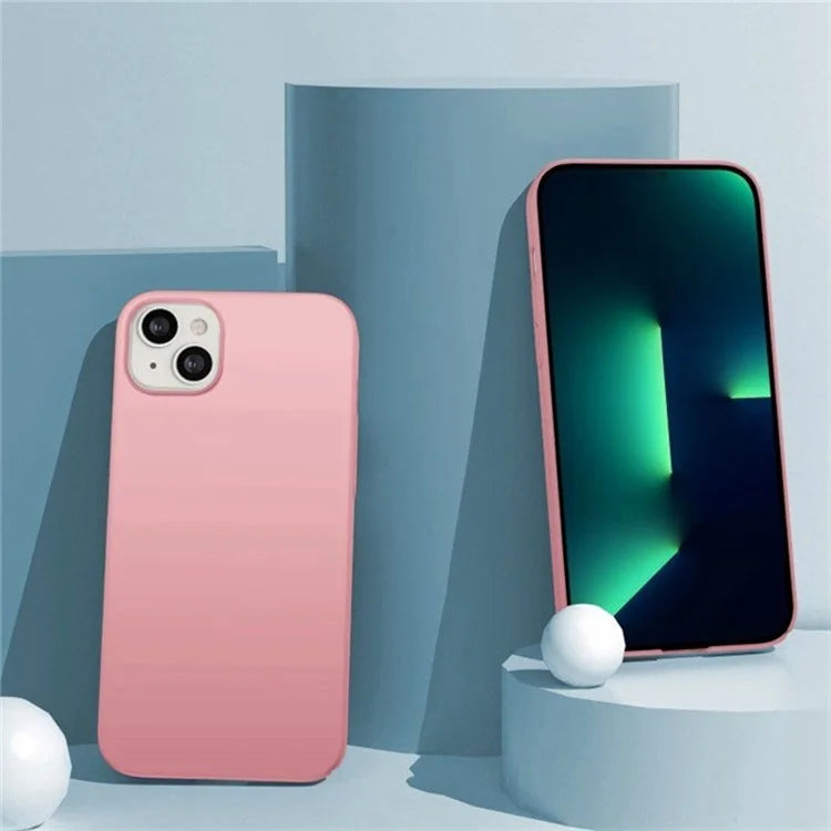 For iPhone 15 Plus Shockproof PC Case Solid Color Cell Phone Cover Shell