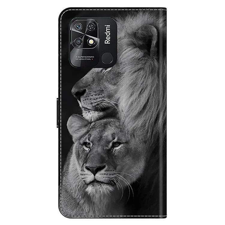 Pattern Printing Leather Case for Xiaomi Redmi 10C 4G Case Anti-Drop Wallet Phone Case