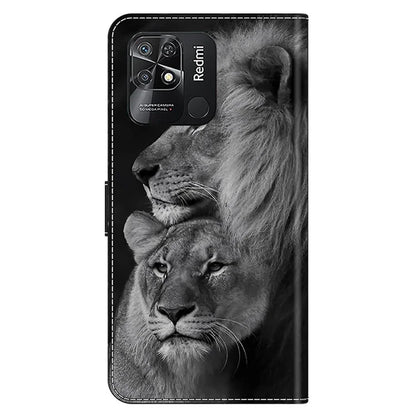Pattern Printing Leather Case for Xiaomi Redmi 10C 4G Case Anti-Drop Wallet Phone Case