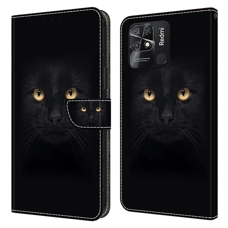Pattern Printing Leather Case for Xiaomi Redmi 10C 4G Case Anti-Drop Wallet Phone Case