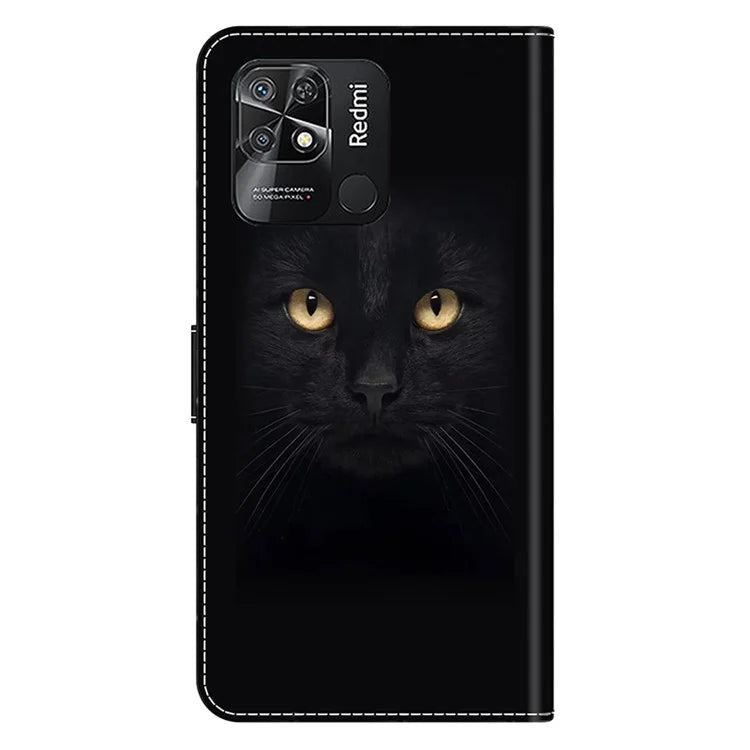 Pattern Printing Leather Case for Xiaomi Redmi 10C 4G Case Anti-Drop Wallet Phone Case