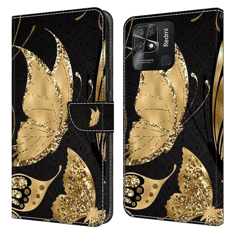 Pattern Printing Leather Case for Xiaomi Redmi 10C 4G Case Anti-Drop Wallet Phone Case