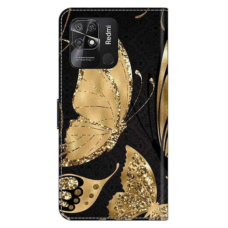 Pattern Printing Leather Case for Xiaomi Redmi 10C 4G Case Anti-Drop Wallet Phone Case