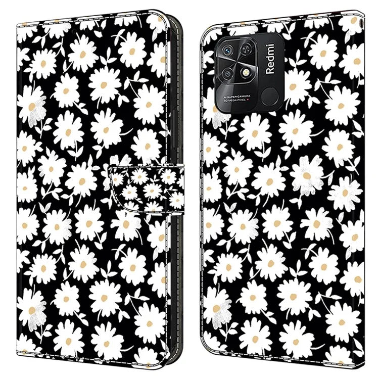 Pattern Printing Leather Case for Xiaomi Redmi 10C 4G Case Anti-Drop Wallet Phone Case