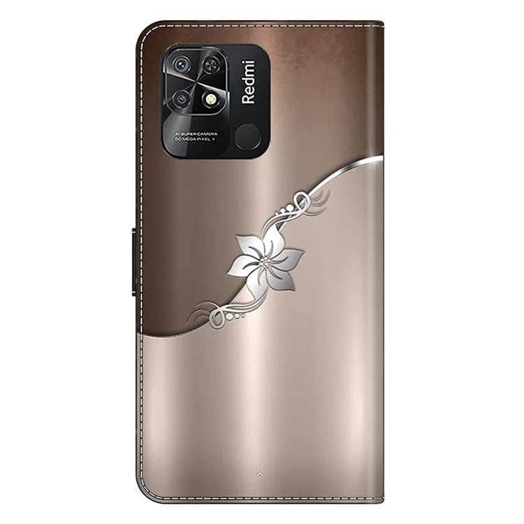 Pattern Printing Leather Case for Xiaomi Redmi 10C 4G Case Anti-Drop Wallet Phone Case
