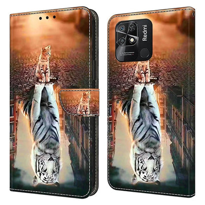 Pattern Printing Leather Case for Xiaomi Redmi 10C 4G Case Anti-Drop Wallet Phone Case