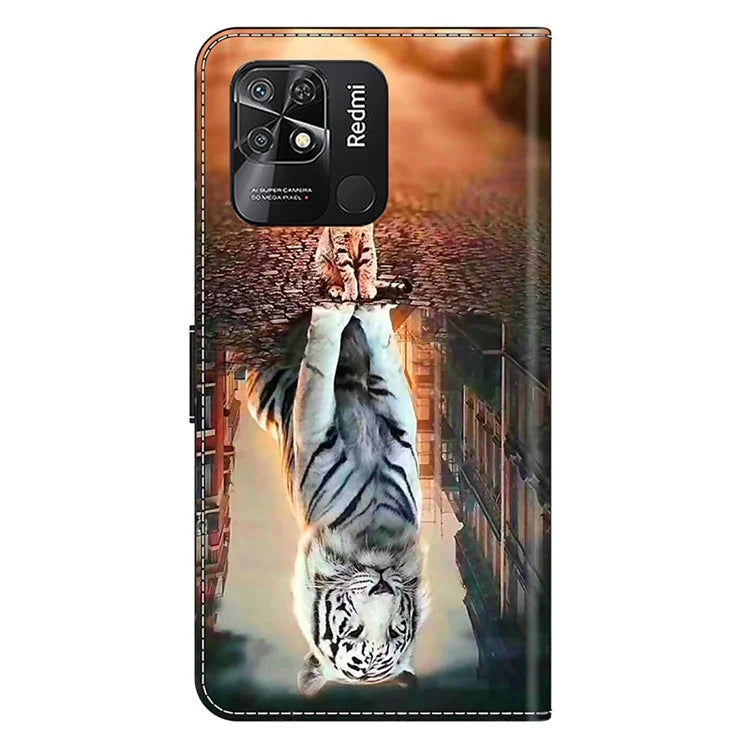 Pattern Printing Leather Case for Xiaomi Redmi 10C 4G Case Anti-Drop Wallet Phone Case